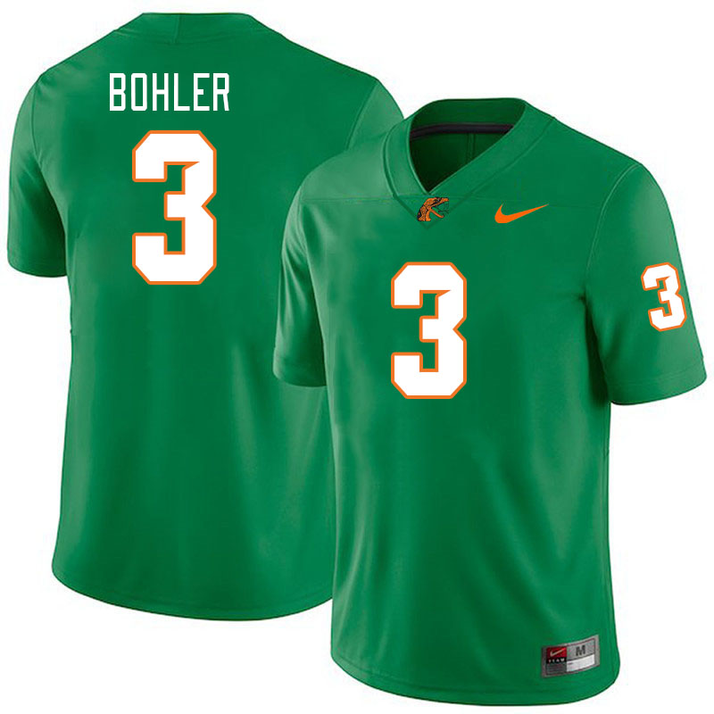 Men-Youth #3 Kendall Bohler Florida A&M Rattlers 2023 College Football Jerseys Stitched-Green